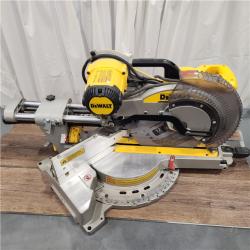 AS-IS DEWALT 15 Amp Corded 12 in. Double Bevel Sliding Compound Miter Saw with XPS Technology, Blade Wrench and Material Clamp