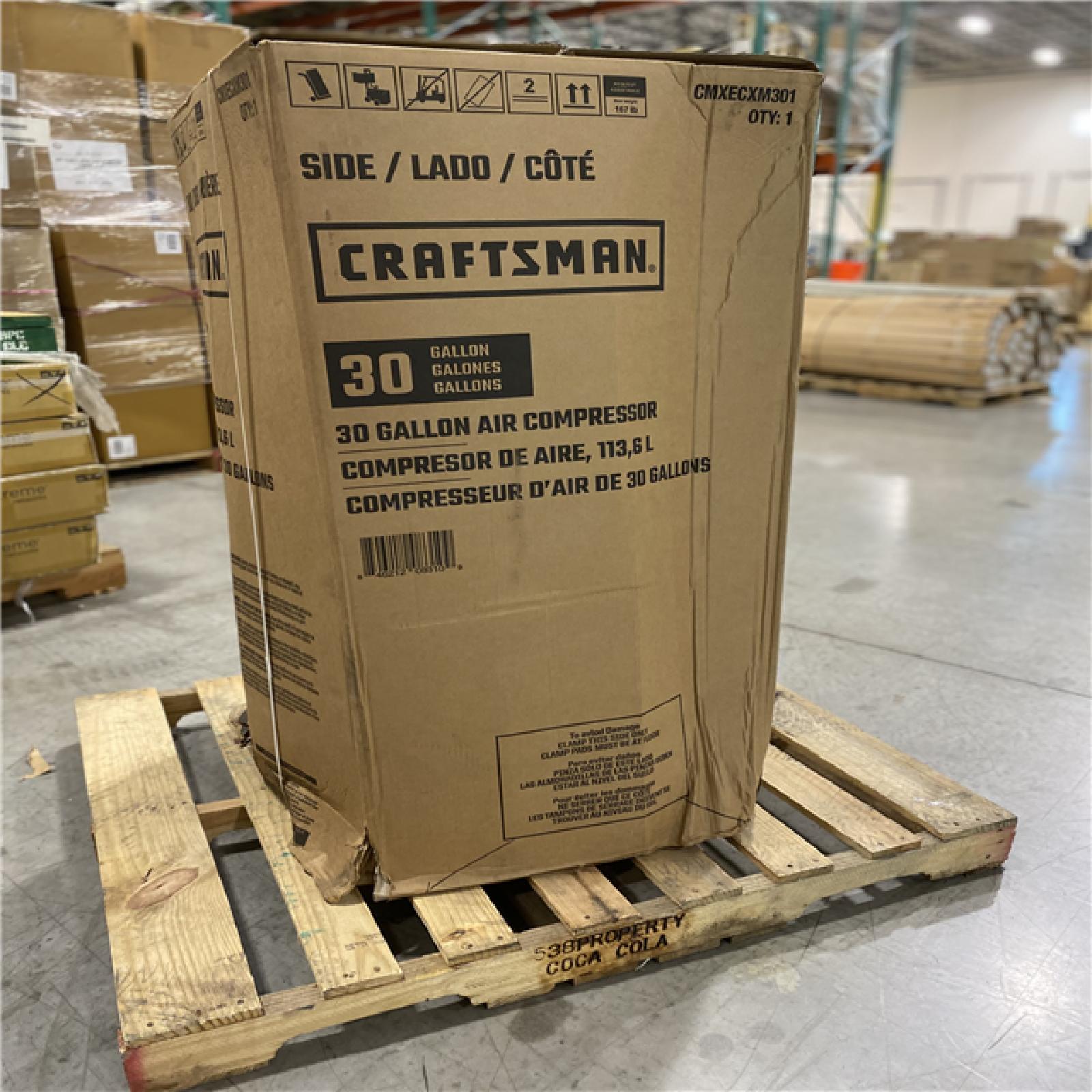 DALLAS LOCATION - AS-IS CRAFTSMAN 30-Gallon Portable Electric 175 PSI Vertical Air Compressor