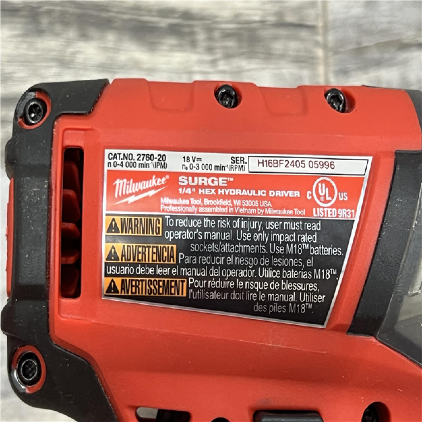 AS-IS Milwaukee 2760-20 - M18 Fuel Surge 18V Cordless Drill/Driver Bare Tool