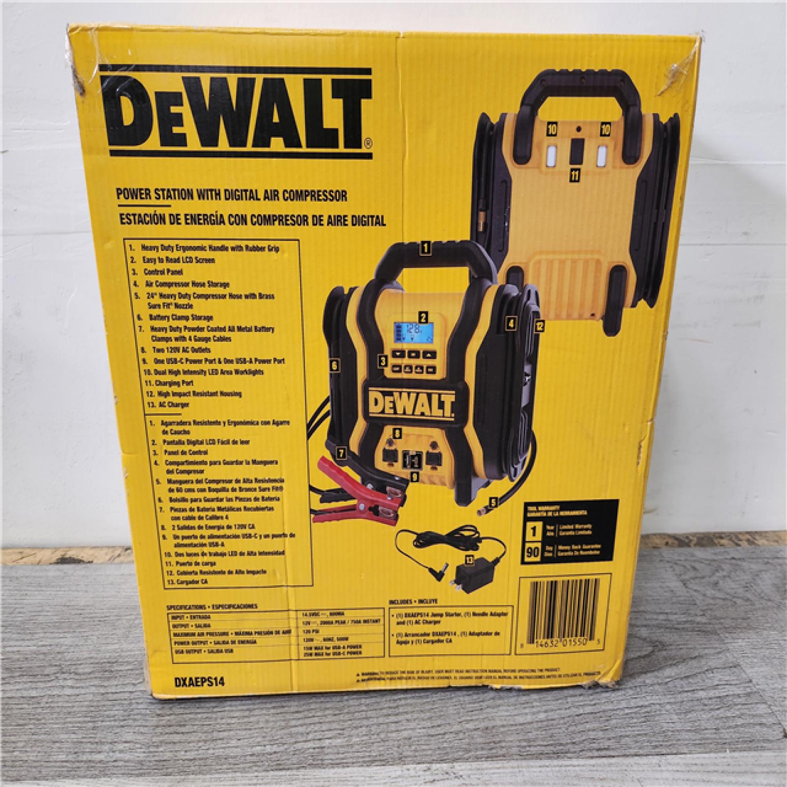 Phoenix Location DEWALT Portable Power 2000 Peak Amp Jump Starter w/Digital Compressor