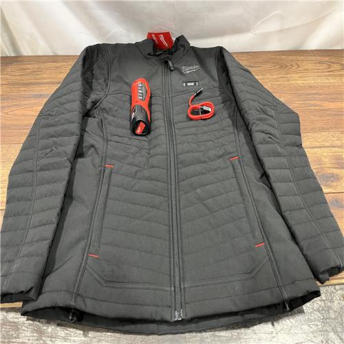 AS IS Milwaukee M12 12V Womens Heated Axis Jacket with Battery, Black, Size Medium - F102B-21M