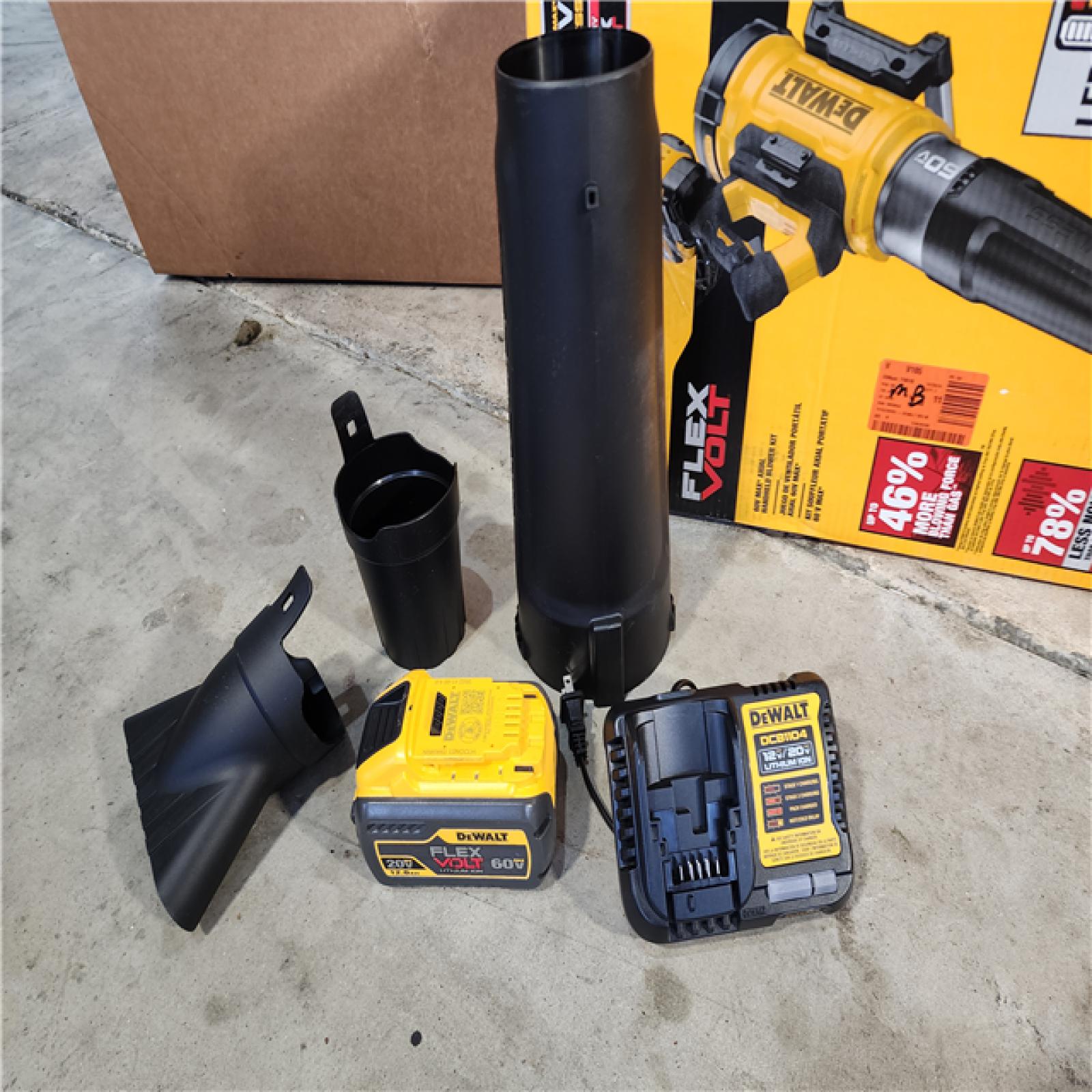 HOUSTON LOCATION - AS-IS (APPEARS LIKE NEW) DeWalt 60V MAX DCBL777Y1 157 Mph 780 CFM 60 V Battery Handheld Blower Kit (Battery & Charger)