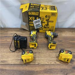 AS IS DEWALT 20V MAX XR Hammer Drill and ATOMIC Impact Driver 2 Tool Cordless Combo Kit with (2) 4.0Ah Batteries, Charger, and Bag