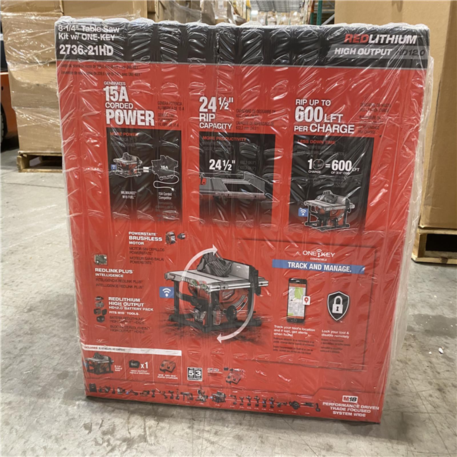 NEW! - Milwaukee M18 FUEL ONE-KEY 18- volt Lithium-Ion Brushless Cordless 8-1/4 in. Table Saw Kit W/(1) 12.0Ah Battery & Rapid Charger