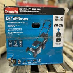 DALLAS LOCATION - Makita 21 in. 18V X2 (36V) LXT Lithium-Ion Cordless Walk Behind Push Lawn Mower Kit with 4 Batteries (5.0 Ah)