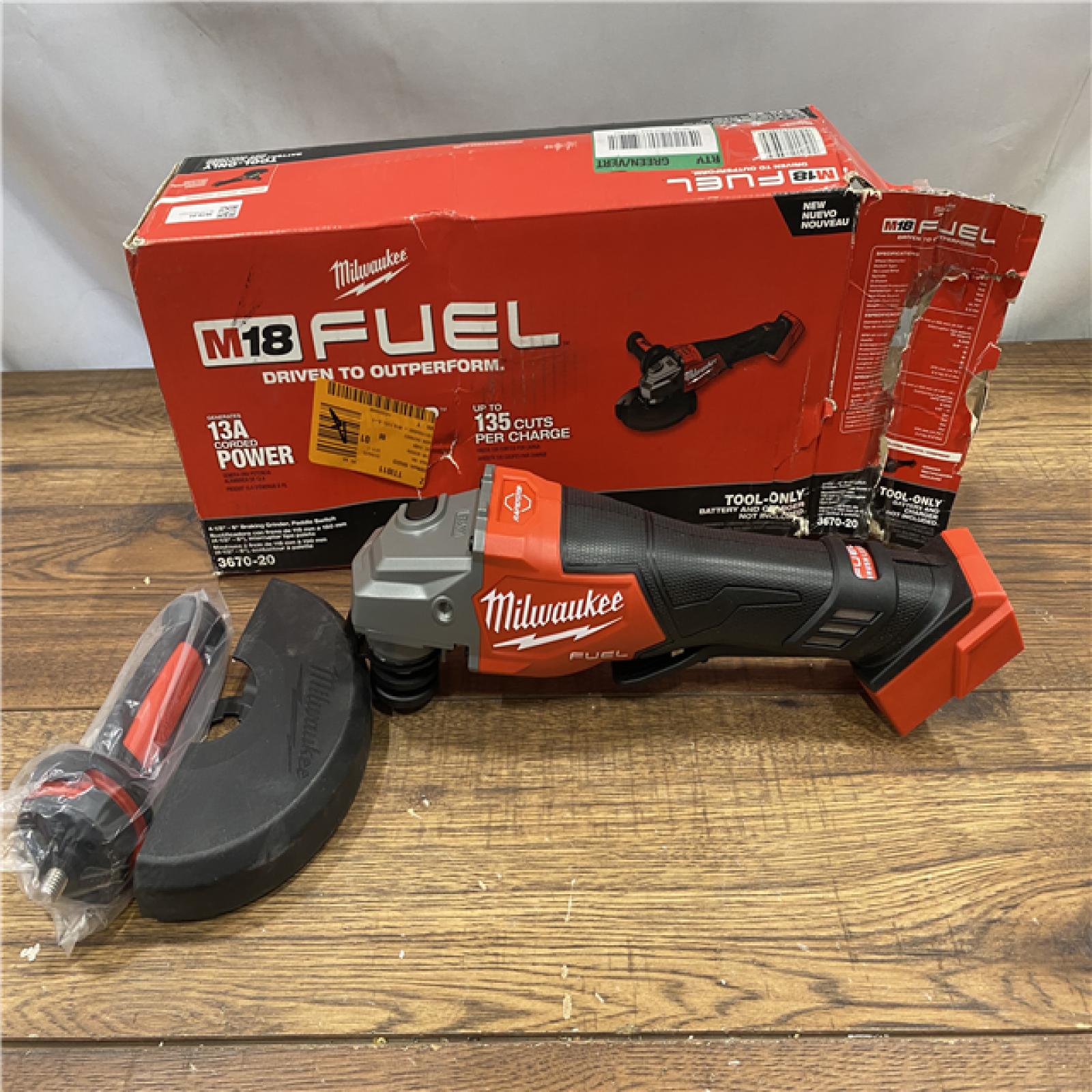 AS IS Milwaukee M18 FUEL 4-1/2-6 Braking Grinder, Paddle Switch