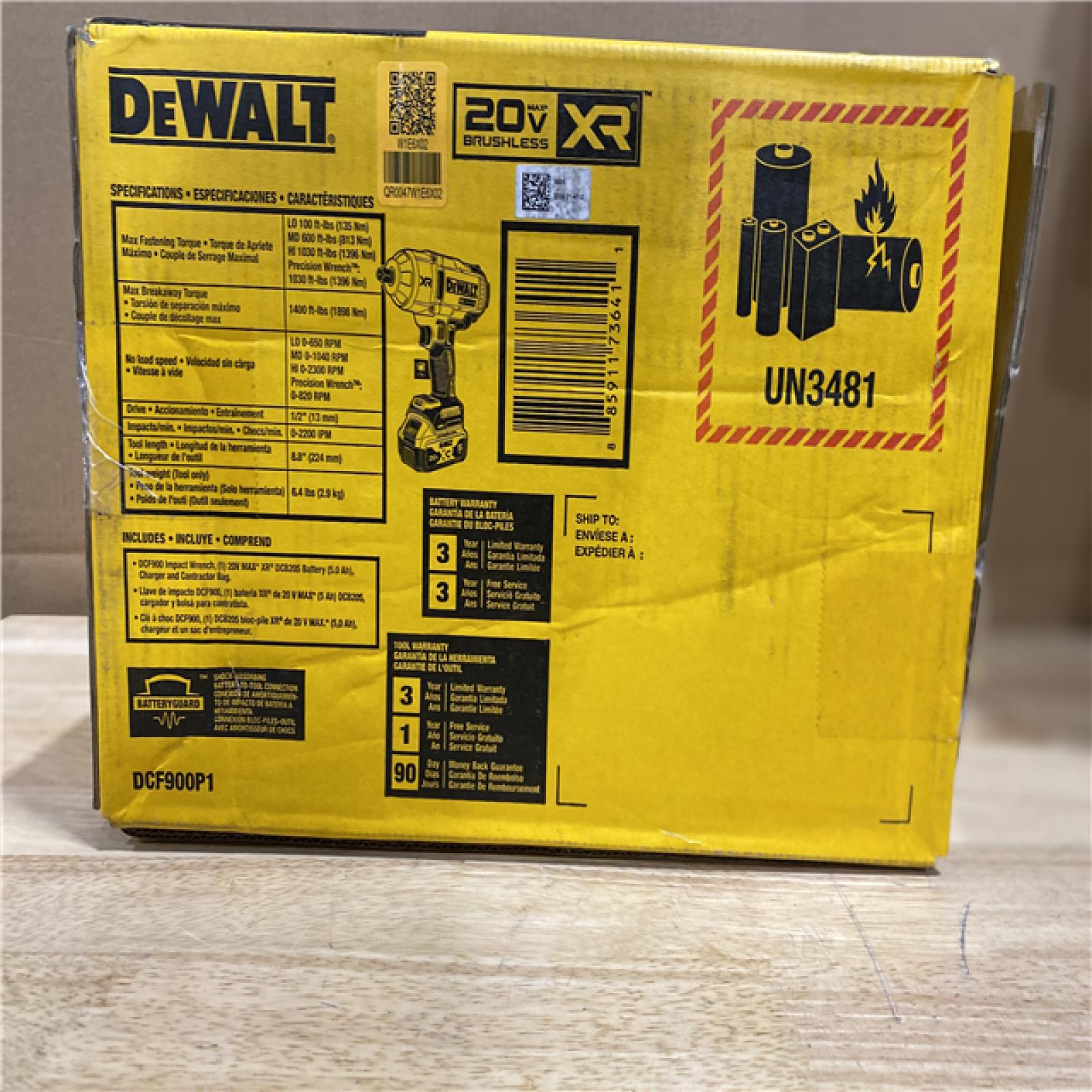 NEW! - DEWALT 20V MAX Lithium-Ion Cordless 1/2 in. Impact Wrench Kit