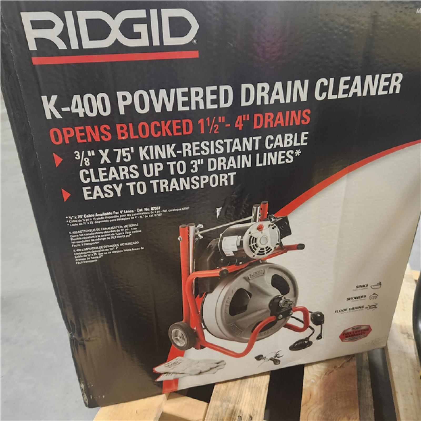 Dallas Location - As-Is RIDGID K-400 Drain Cleaning Snake Auger