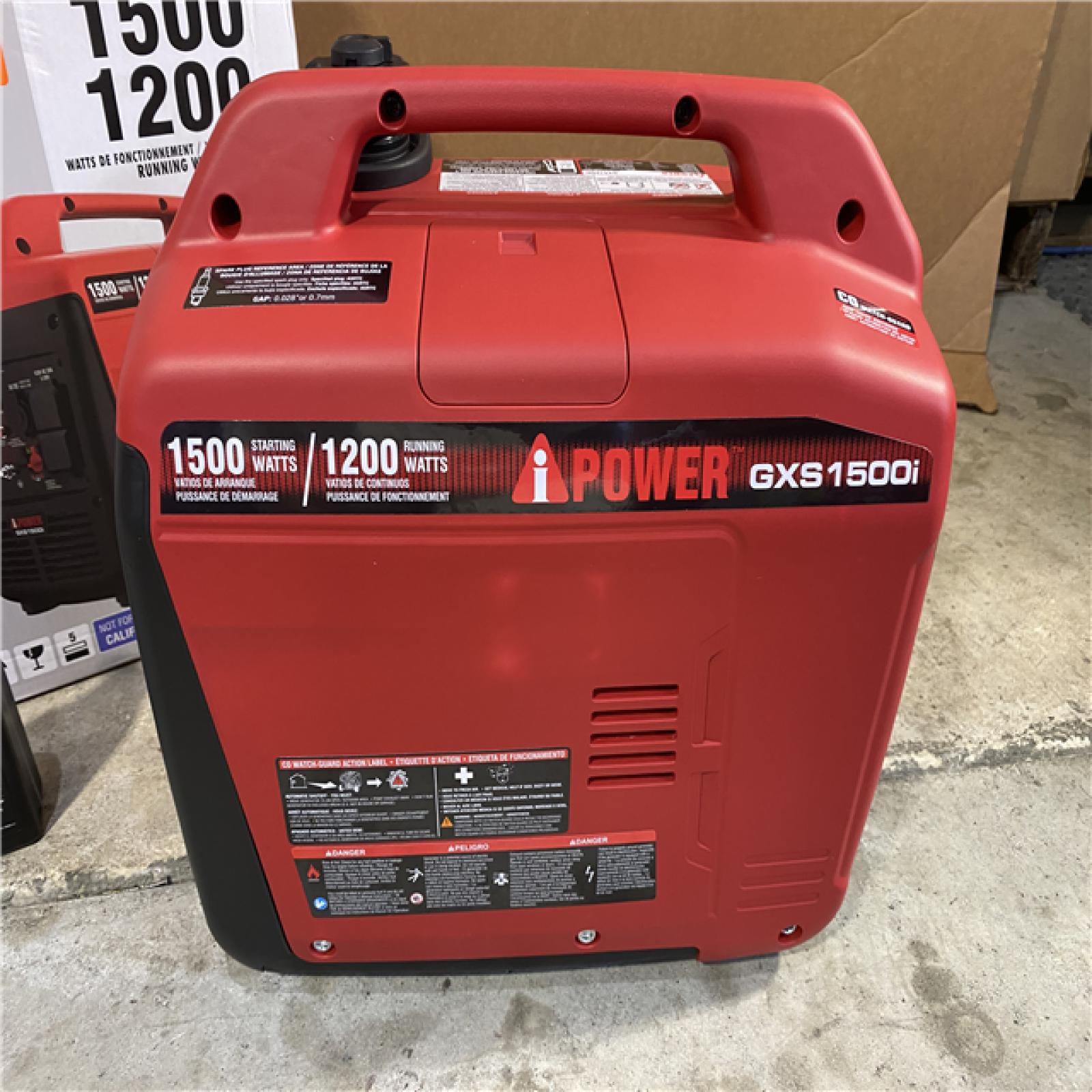 HOUSTON LOCATION - AS-IS 1500-Watt Recoil Start Gasoline Powered Ultra-Light Inverter Generator with 60cc OHV Engine and CO Sensor Shutdown