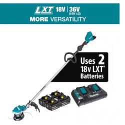 LIKE NEW! - Makita LXT 18V X2 (36V) Lithium-Ion Brushless Cordless String Trimmer Kit with Four 5.0 Ah Batteries