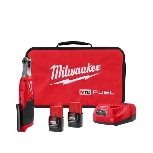 NEW! - Milwaukee M12 FUEL 12V Lithium-Ion Brushless Cordless High Speed 1/4 in. Ratchet Kit w/(2) Batteries, Charger and Bag