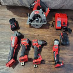 CALIFORNIA AS-IS MILWAUKEE M18 FUEL 5-TOOL COMBO KIT(BATTERIES,CHARGER,AND BAG INCLUDED)