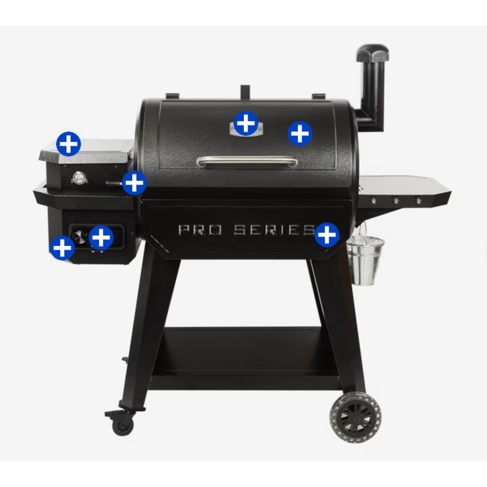 DALLAS LOCATION - Pit Boss Pro Series 850-Sq in Hammertone Pellet Grill with smart compatibility PALLET - (4 UNITS)