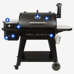 DALLAS LOCATION - Pit Boss Pro Series 850-Sq in Hammertone Pellet Grill with smart compatibility PALLET - (4 UNITS)