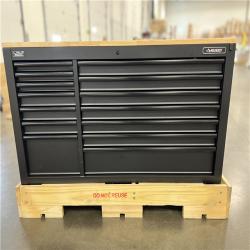 DALLAS LOCATION - Husky Tool Storage 62 in. W Heavy Duty Matte Black Mobile Workbench Cabinet with Adjustable Height Wood Top