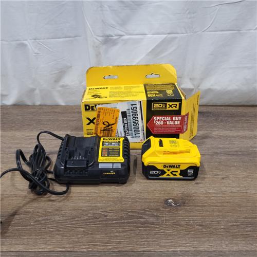 AS-IS DEWALT 20-Volt Maximum XR 5.0 Ah Battery Pack and Charger