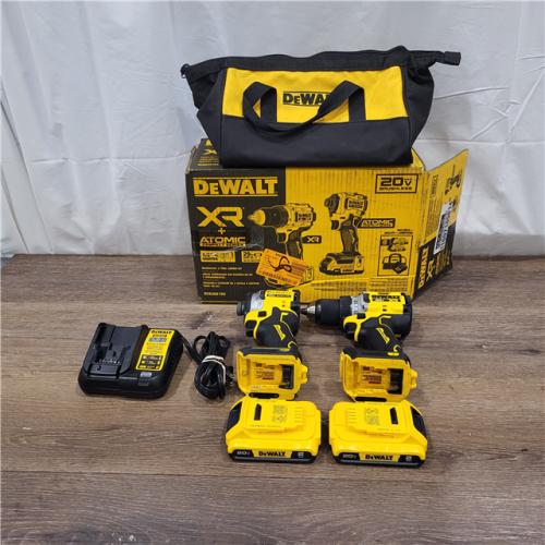 AS-IS 20V MAX XR Cordless Drill/Driver, ATOMIC Impact Driver 2 Tool Combo Kit, (2) 2.0Ah Batteries, Charger, and Bag