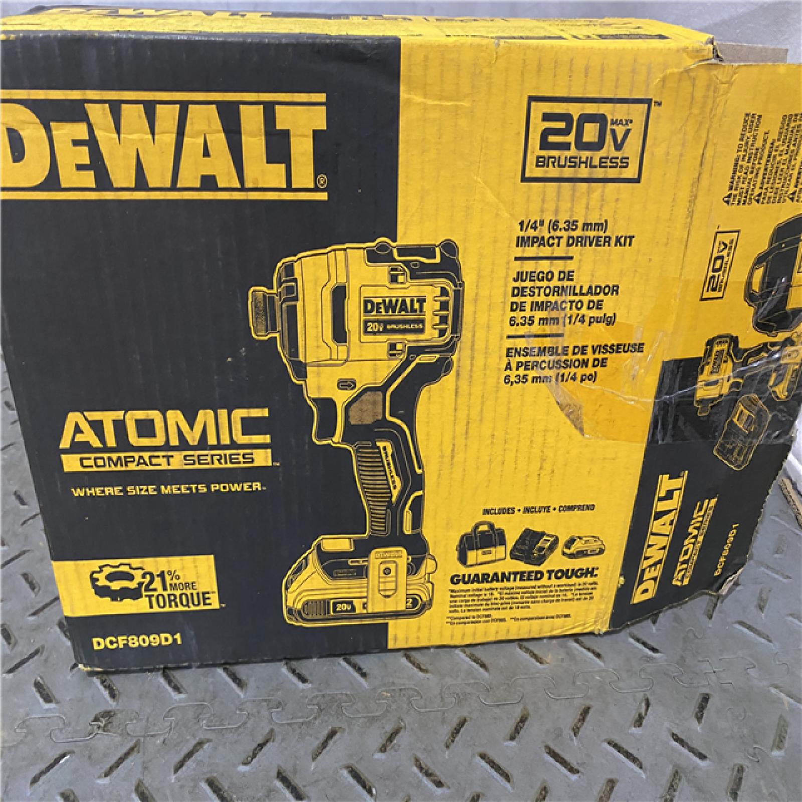 Houston location AS-IS DEWALT ATOMIC 20V MAX* Brushless Cordless Compact 1/4 in. Impact Driver Kit