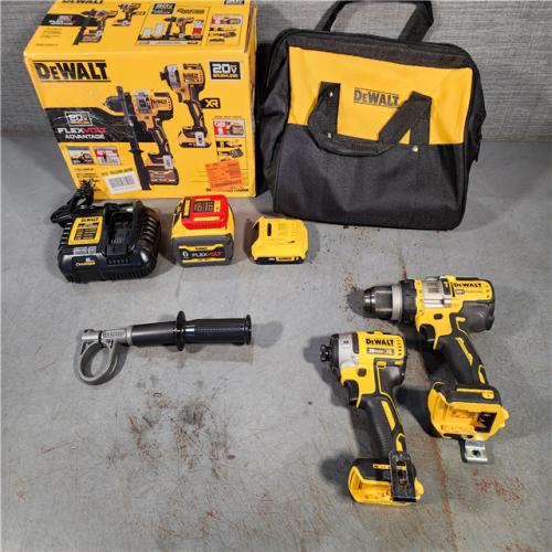 HOUSTON LOCATION - AS-IS DEWALT 20V MAX Cordless Brushless Hammer Drill/Driver 2 Tool Combo Kit with FLEXVOLT ADVANTAGE