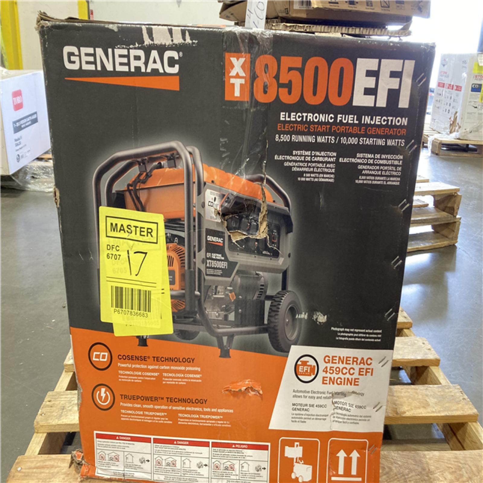 DALLAS LOCATION - Generac 10000 / 8500-Watt Gasoline Powered Portable Generator with Electric Start and COSense