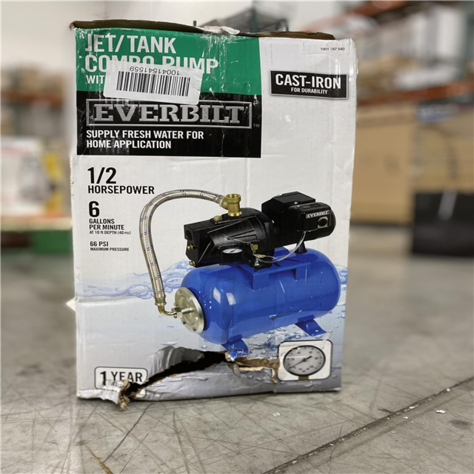 DALLAS LOCATION - Everbilt 1/2 HP Shallow Well Jet Pump with 6 gal. Tank