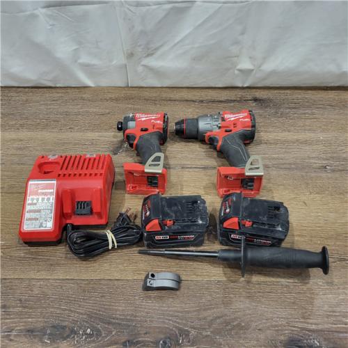 AS-IS Milwaukee M18 FUEL 18V Lithium-Ion Brushless Cordless Hammer Drill and Impact Driver Combo Kit (2-Tool) with 2 Batteries