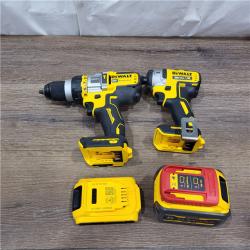 AS-IS DEWALT 20V MAX Cordless Brushless Hammer Drill/Driver 2 Tool Combo Kit with FLEXVOLT ADVANTAGE