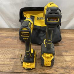 AS IS DEWALT 20V MAX Cordless Brushless Hammer Drill/Driver 2 Tool Combo Kit with FLEXVOLT ADVANTAGE