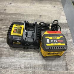 AS-IS DEWALT FLEXVOLT 20V/60V MAX Lithium-Ion 6.0Ah Battery Pack with 6 Amp Output Charger