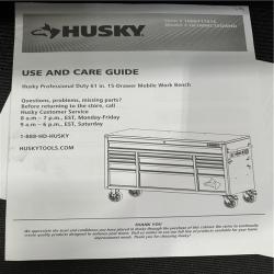 California AS-IS HUSKY Professional Duty 61 in. 15-Drawer Mobile Work Bench