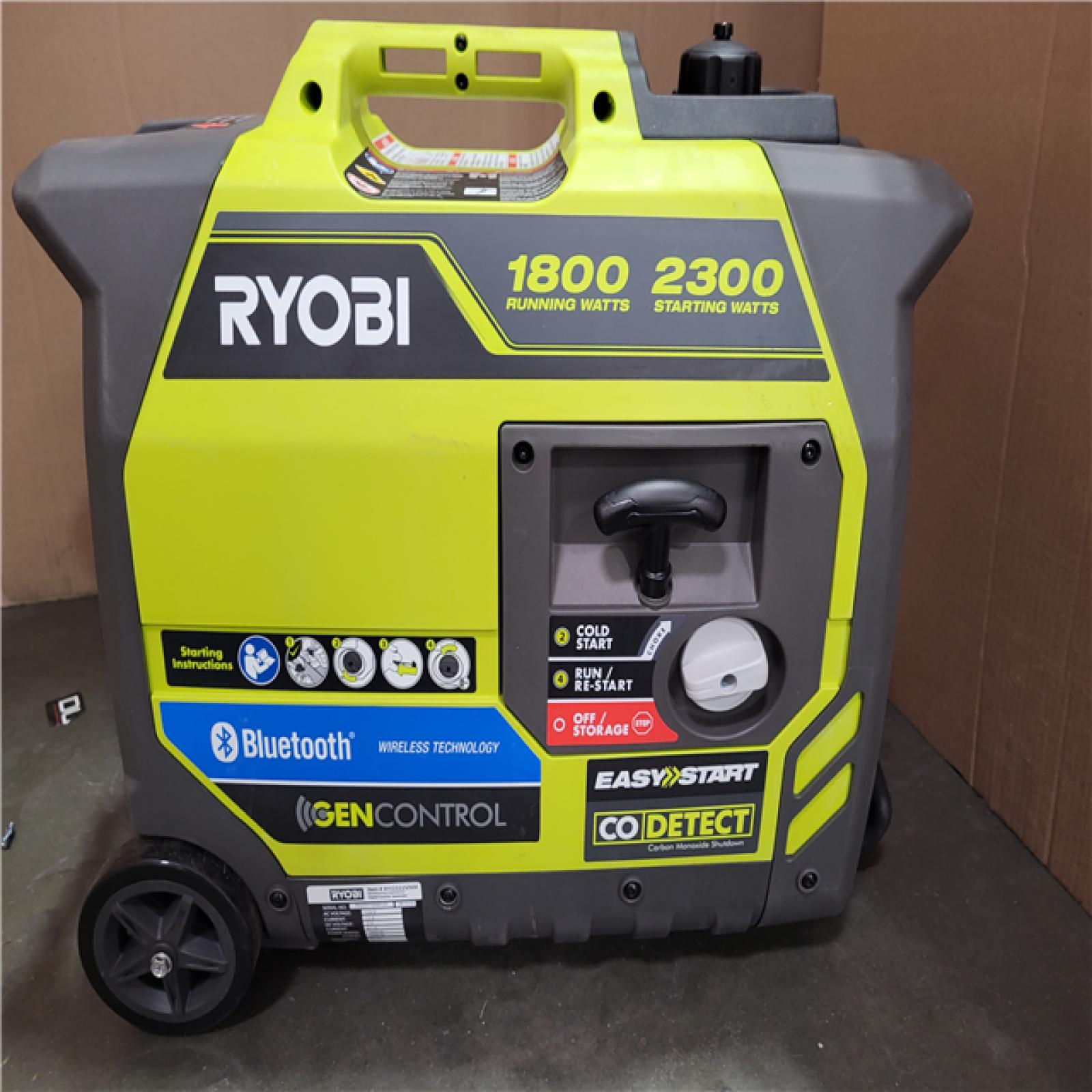 CALIFORNIA AS-IS RYOBI 2300 STARTING WATTS 1800 RUNNING WATTS EASY START GENERATOR