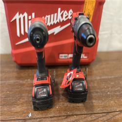 AS-IS Milwaukee M18 FUEL 18V Lithium-Ion Brushless Cordless Hammer Drill and Impact Driver Combo Kit (2-Tool) with 2 Batteries