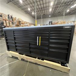 DALLAS LOCATION - Husky Tool Storage Heavy Duty 96 in. W x 24 in. D Matte Black Mobile Workbench Cabinet with Stainless Steel Top