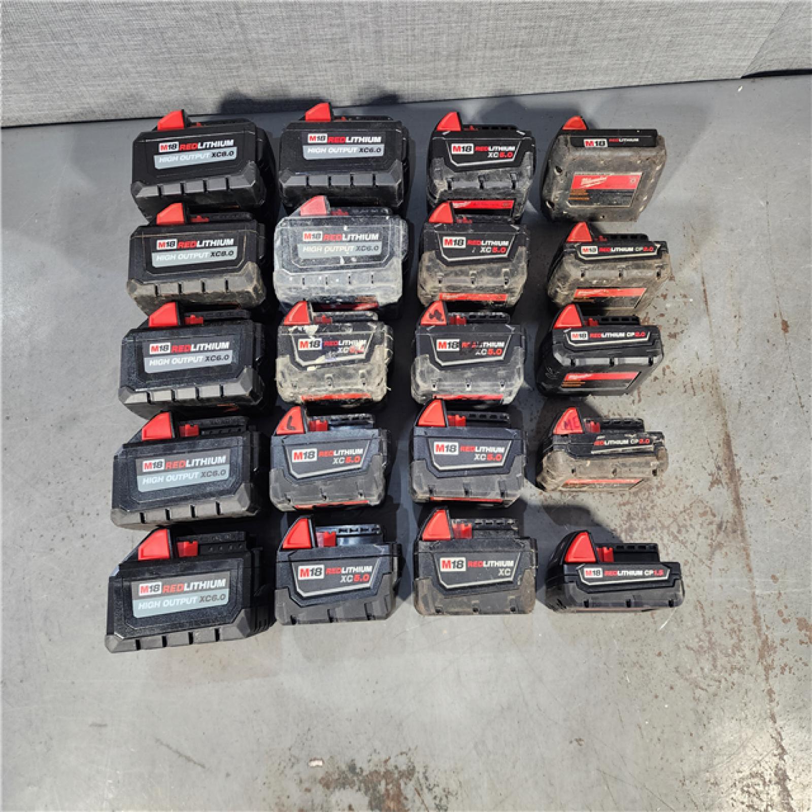 HOUSTON LOCATION - AS-IS MILWAUKEE BATTERY PACK QTY - 20