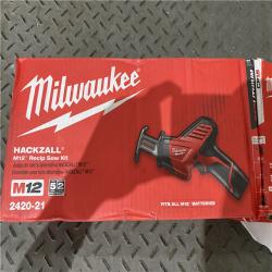 Houston location AS-IS Milwaukee 2420-21 - M12 Fuel Hackzall 1/2  12V 1.5Ah Cordless Straight Handle Reciprocating Saw Kit