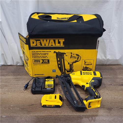 AS-IS DeWalt DCN660D1 20V 16 Gauge Cordless Angled Finish Nailer Kit W/ 2Ah Battery