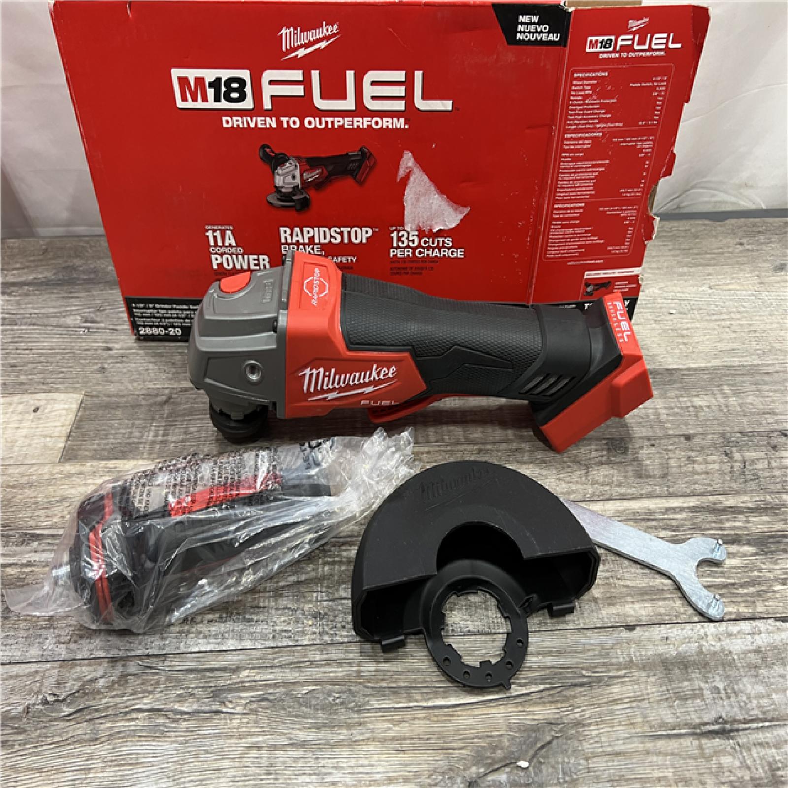 AS-IS Milwaukee 2880-20 M18 FUEL 18-Volt Lithium-Ion Brushless Cordless 4-1/2 in./5 in. Grinder W/Paddle Switch (Tool-Only)