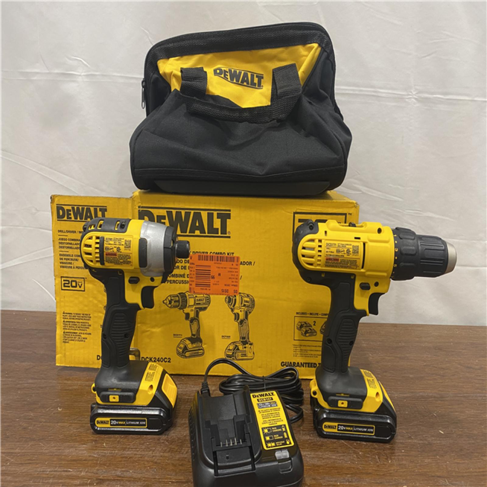 AS-IS DeWALTA® 20V MAX Cordless Drill Driver/Impact Driver Combo Kit 1.3 Ah Lithium Ion