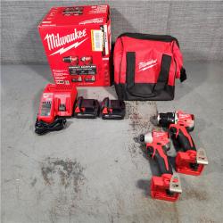 HOUSTON LOCATION - AS-IS M18 18V Lithium-Ion Brushless Cordless Compact Drill/Impact Combo Kit (2-Tool) W/(2) 2.0 Ah Batteries, Charger & Bag