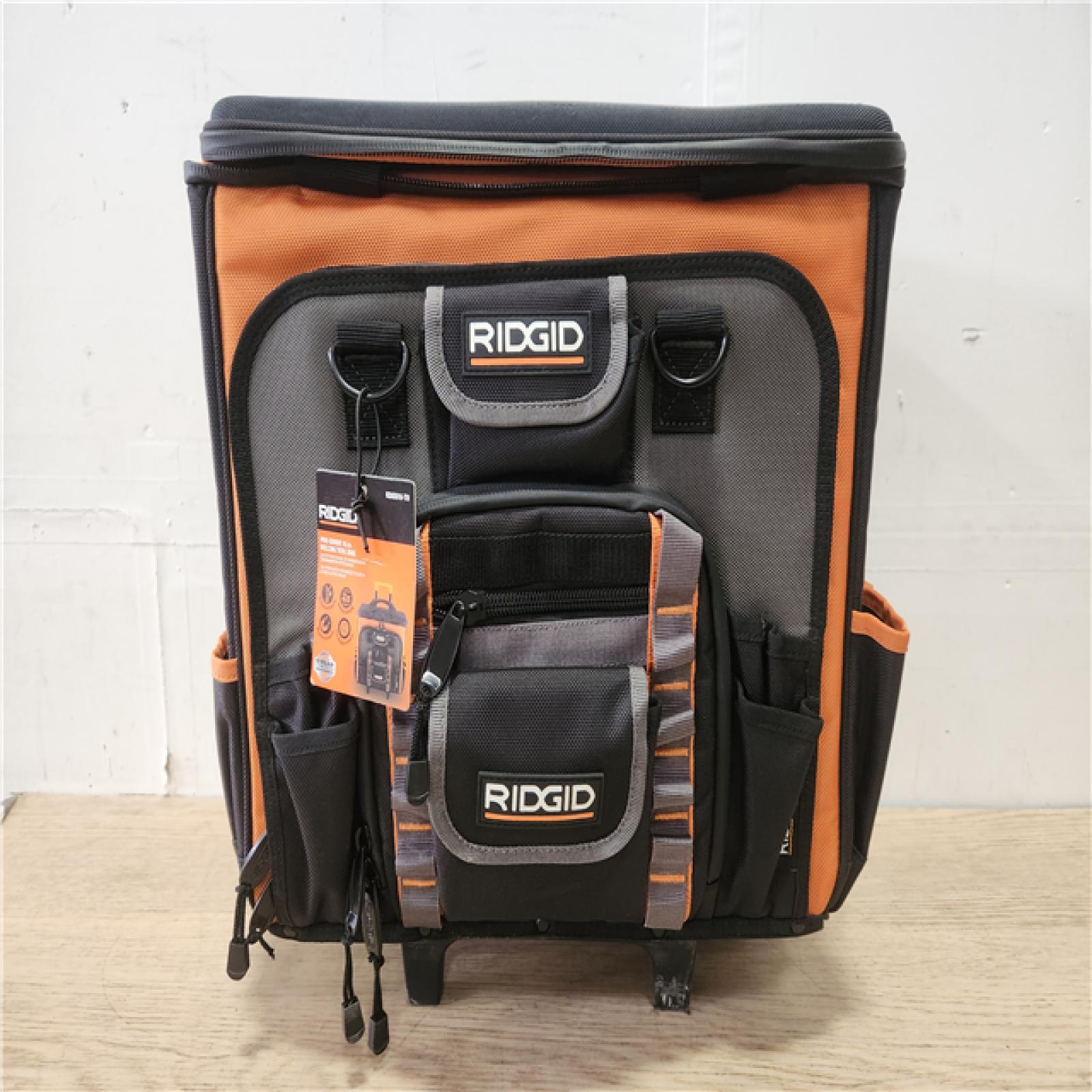 Phoenix Location NEW RIDGID 17 in. 64 Pocket Professional Grade Rolling Tool Bag