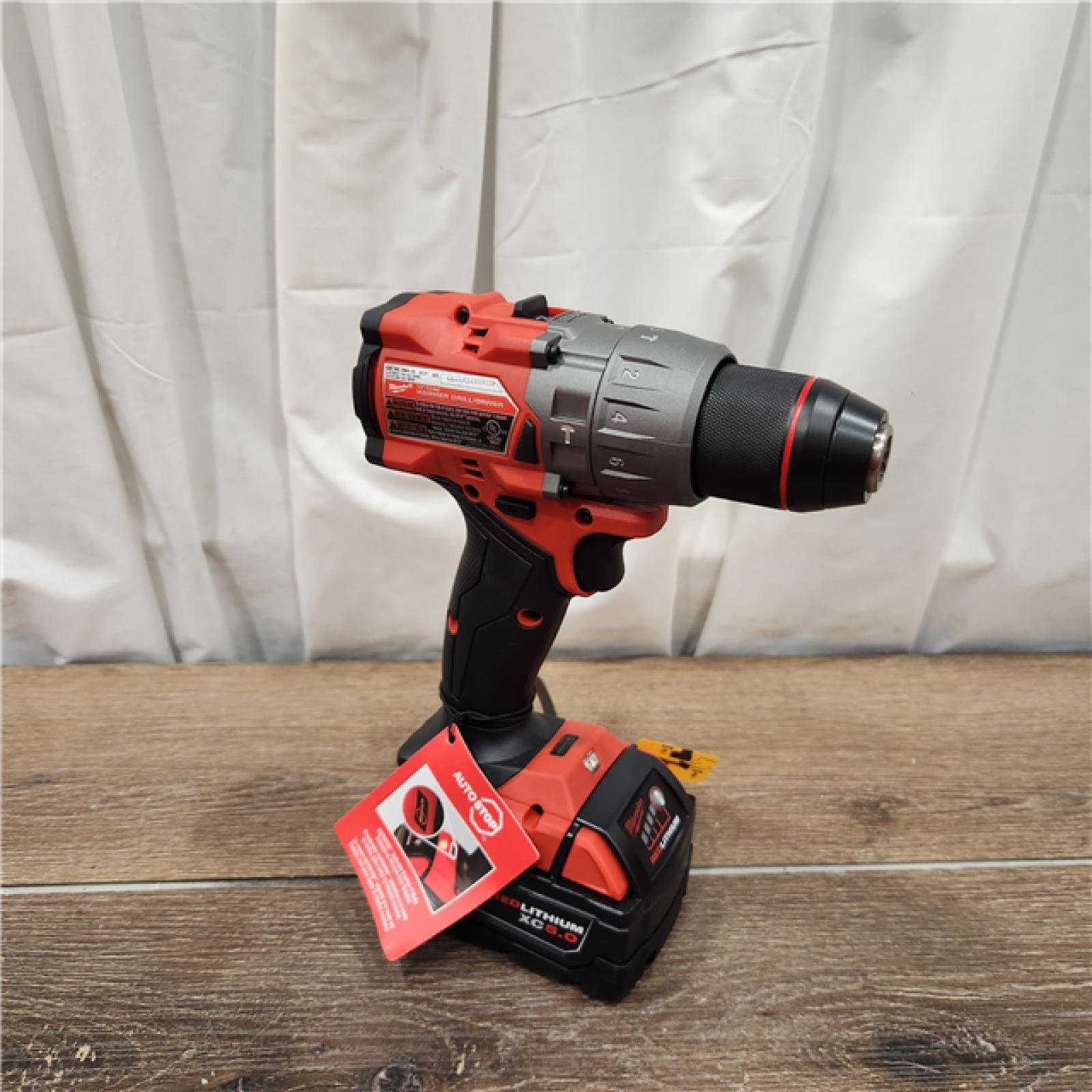 AS-IS Milwaukee 2904-22 Hammer Drill Driver Kit with Batteries  Charger & Tool Case  Red