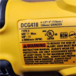 AS-IS DeWalt FLEXVOLT 60V MAX Cordless Grinder  4.5 - 6   9000 RPM  1 EA (115-DCG418B)