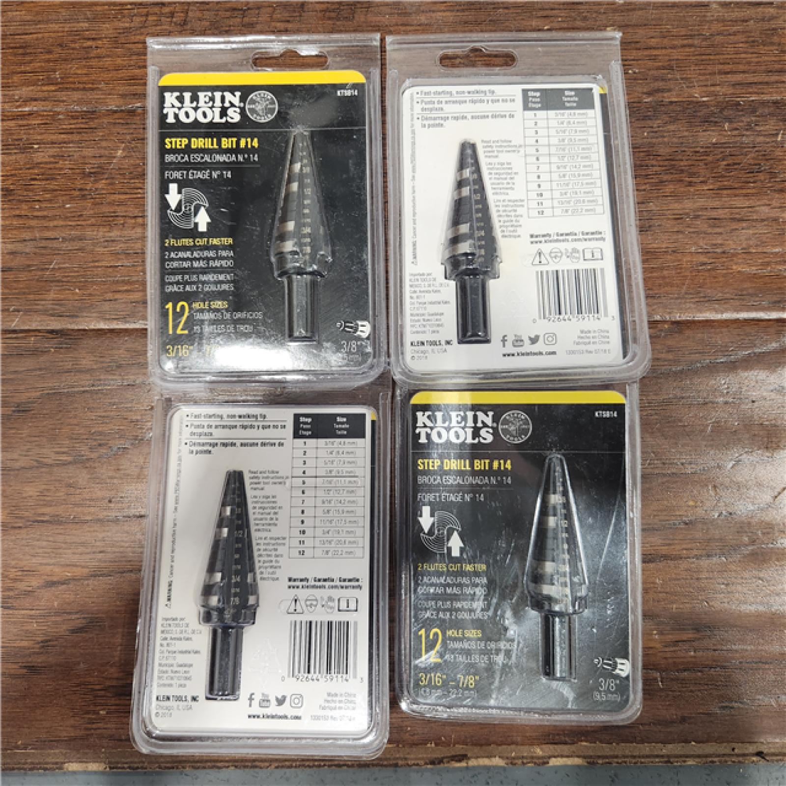 NEW #14 3/16 in. to 7/8 in. Step Drill Bit, Impact Shaft, Double Spiral Flute (TWO REFERENCE)