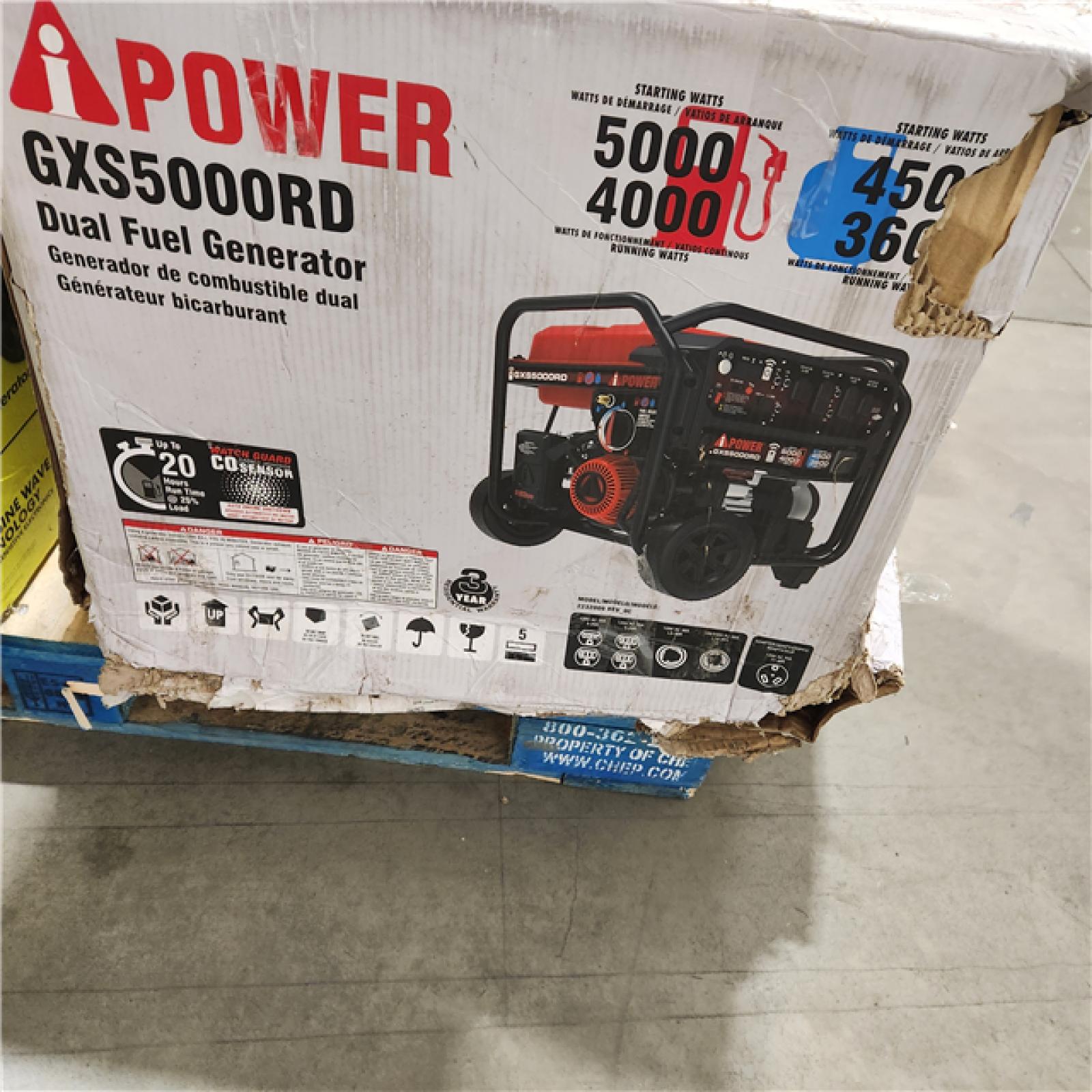 Dallas Location - As-Is GXS5000RD Remote Dual Fuel Portable Generator