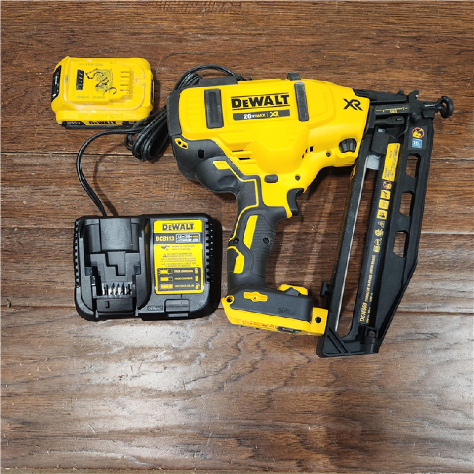 AS-IS DeWalt DCN660D1 20V 16 Gauge Cordless Angled Finish Nailer Kit W/ 2Ah Battery