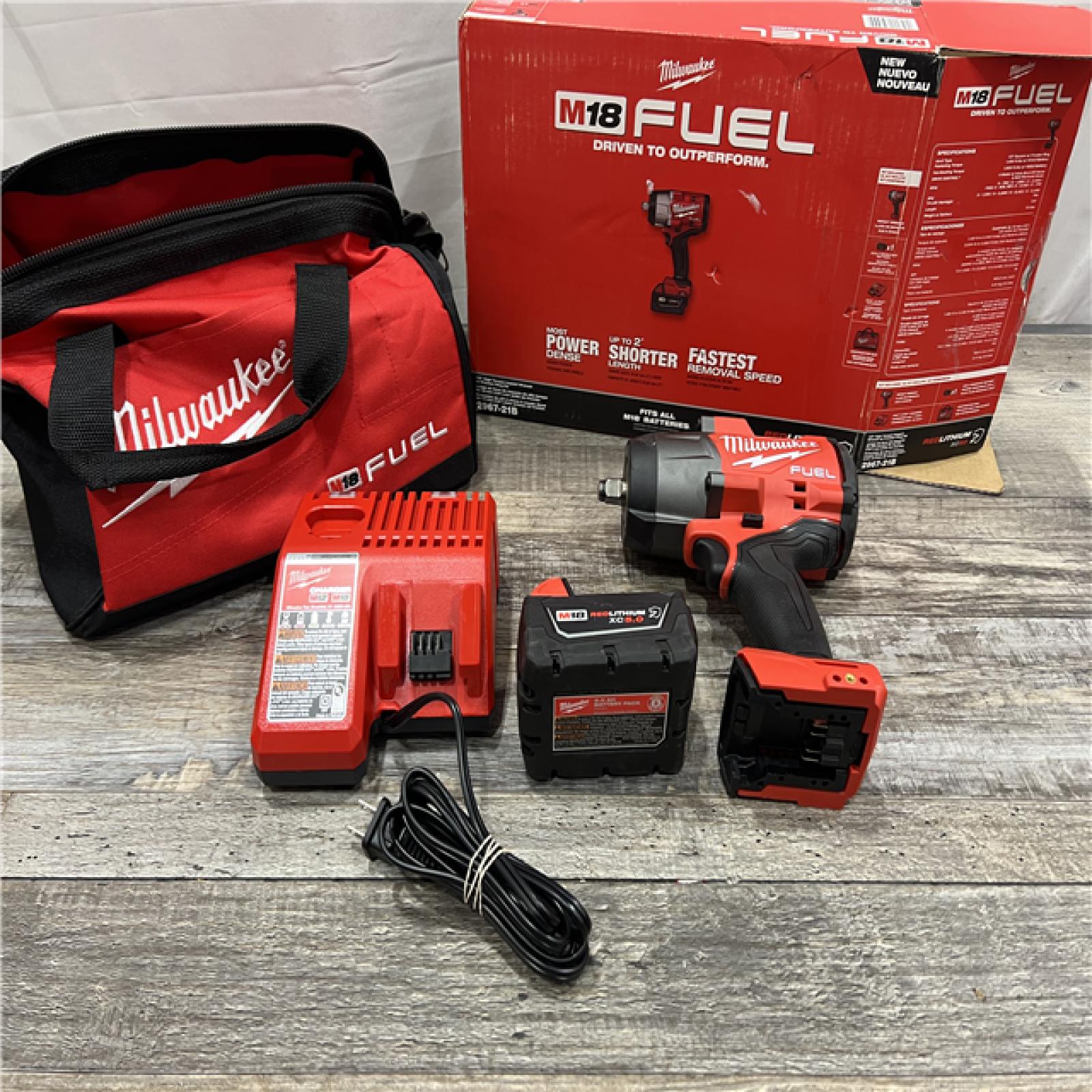 AS-IS Milwaukee M18 1/2 in. Cordless Brushless High Torque Impact Wrench Kit (Battery & Charger)