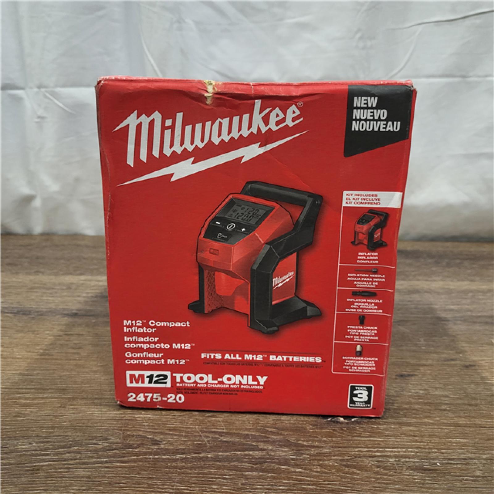 AS-IS Milwaukee 2475-20 M12 Compact Inflator (Tool Only)