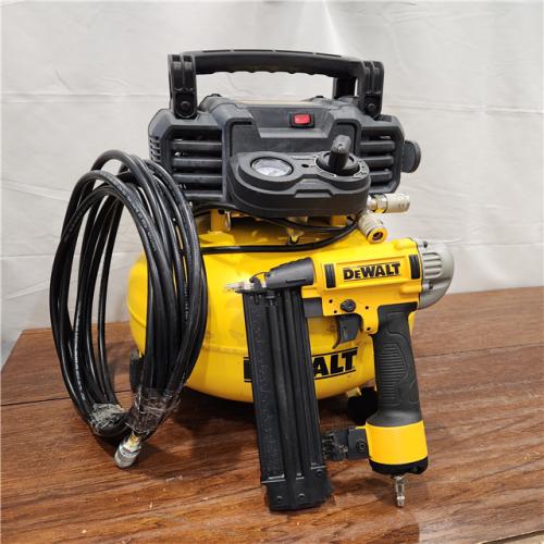 AS-IS DEWALT 6 Gal. 18-Gauge Brad Nailer and Heavy-Duty Pancake Electric Air Compressor Combo Kit