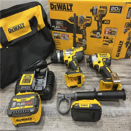 AS-IS DEWALT 20V MAX Cordless Brushless Hammer Drill/Driver 2 Tool Combo Kit with FLEXVOLT ADVANTAGE