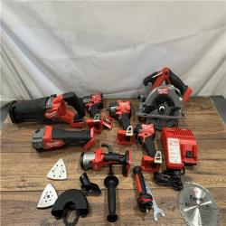 AS IS Milwaukee M18 FUEL 18V Lithium-Ion Brushless Cordless Combo Kit with Two 5.0 Ah Batteries  1 Charger  2 Tool Bags (7-Tool)